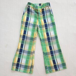 Vintage Green/Yellow Plaid Flared Pants 5t